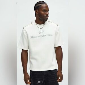 Men’s Fashion Nova Tyson Extraterrestrial Short Sleeve Tee, Color Cream - NWT